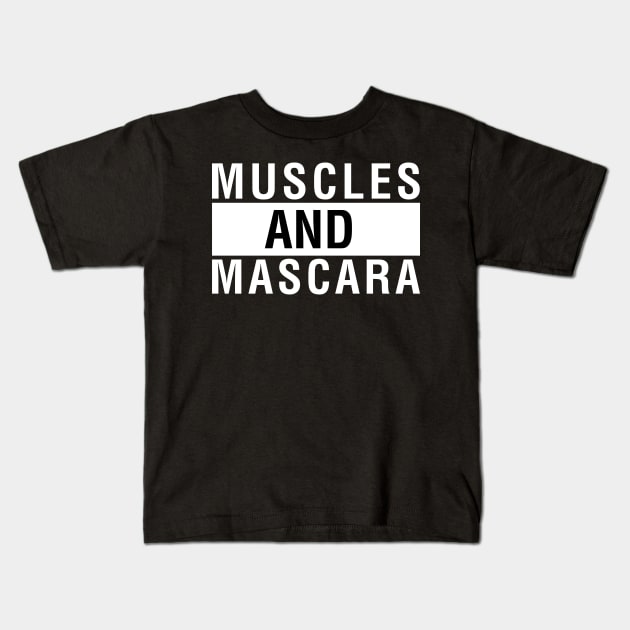 Muscles And Mascara Kids T-Shirt by CityNoir